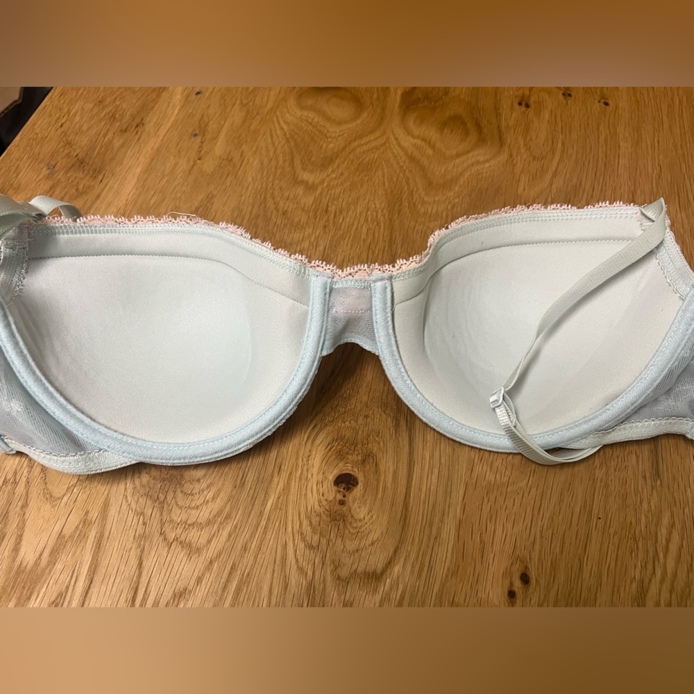 Victorias Secret Y2K Bra Embroidered Lace Seafoam Mint Green 36C - Picture 7 of 7